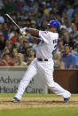 CHICAGO, IL - JUNE 16: Luis Valbuena #24 of the Chicago Cubs hits a three-run homer in the seventh inning against the Boston Red Sox on June 16, 2012 at Wrigley Field in Chicago, Illinois. (Photo by David Banks/Getty Images)