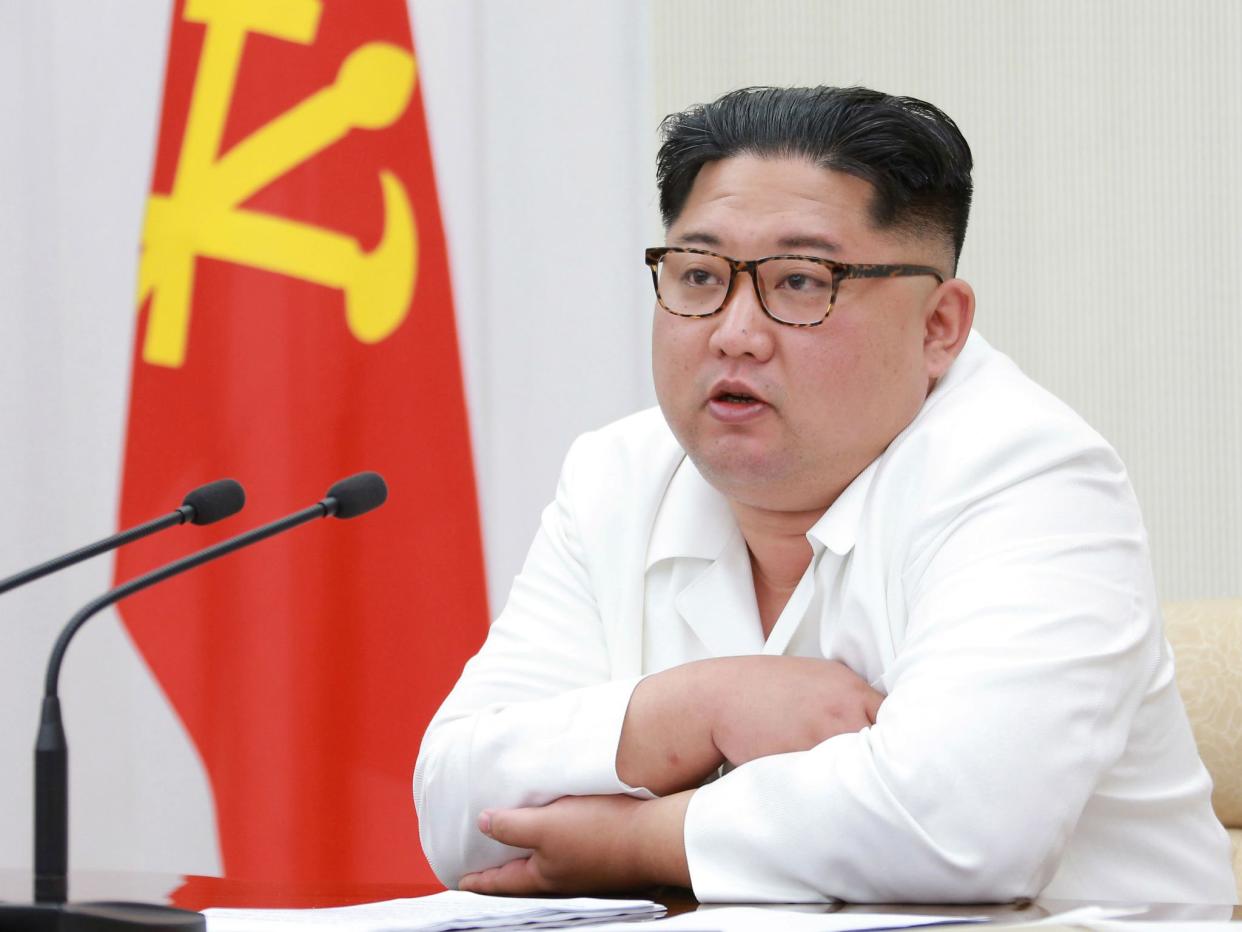 North Korean leader Kim Jong-un speaks during a meeting in Pyongyang: CNA/via REUTERS