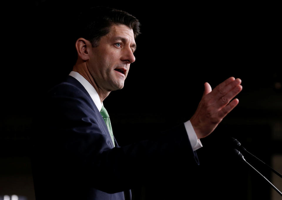 In response to a question from NPR about whether taxpayers should be paying to settle sexual harassment claims against legislators, Speaker Paul Ryan said he has an opinion and will make it known "very soon." (Photo: Joshua Roberts / Reuters)