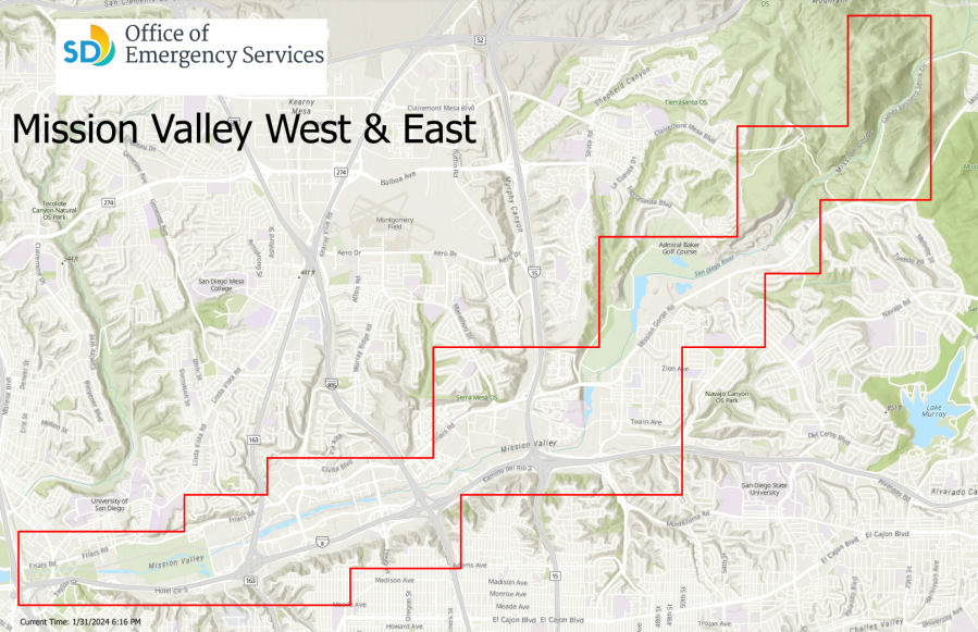 Mission Valley has been designated as flood-prone.