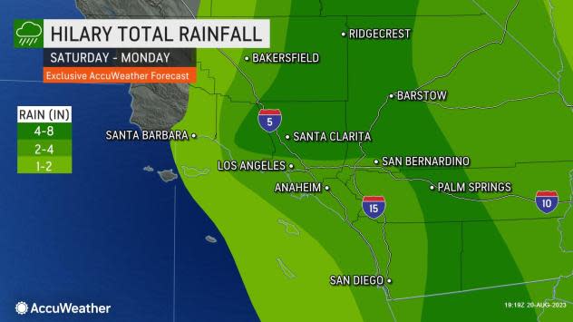 National Weather Service on X: Moisture streaming ahead of Major Hurricane  Hilary may produce heavy to excessive rain in the Southwest. A Northwest  front is producing critical fire weather threats, and potential