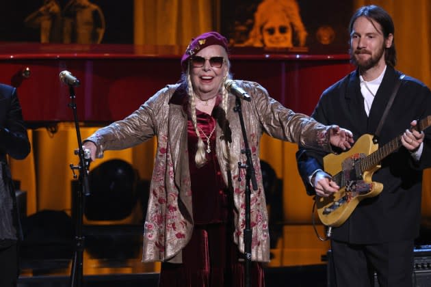 Joni Mitchell performing at the 2024 Gershwin Prize for Popular Song. - Credit: Taylor Hill/WireImage