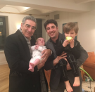 <p>It’s a G-rated <em>American Pie</em> reunion! Jason Biggs and his former onscreen dad Eugene Levy were back together again. “Jason’s father stopped by to meet the baby,” Bigg’s wife, Jenny Mollen, captioned this shot of Levy holding Lazlo, while his big brother, Sid, also got in on the action. “The apple is purely coincidental,” Mollens joked. (Photo: <a rel="nofollow noopener" href="https://www.instagram.com/p/BeQZANLH6Qn/?taken-by=jennyandteets2" target="_blank" data-ylk="slk:Jenny Mollen via Instagram;elm:context_link;itc:0;sec:content-canvas" class="link ">Jenny Mollen via Instagram</a>) </p>