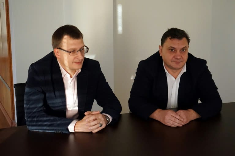Neither speak Greek, but Ivan Mikhnevich (L) and Alexei Voloboev have launched a political party they hope will help shake up the Mediterranean island of Cyprus