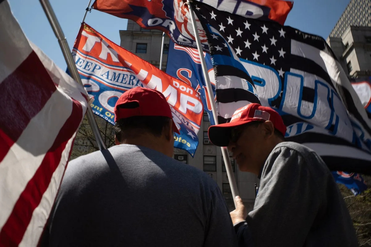 Trump supporters gather at Collect Pond Park on the first day of his hush money trial (Getty Images)