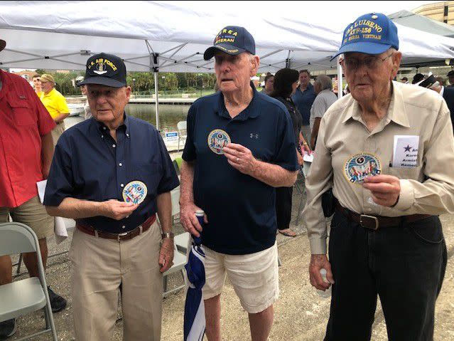 Korean War veterans Bill Speer, Ted Barber and Gerald Maloney.