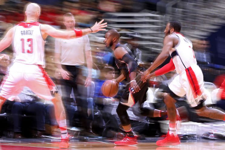 Chris Paul fights through the haze. (Getty Images)