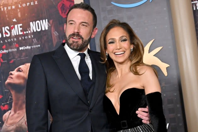 Ben Affleck and Jennifer Lopez attend the Los Angeles premiere of Amazon MGM Studios' "This Is Me ... Now: A Love Story" at Dolby Theatre on Feb. 13, 2024 in Hollywood, California.  - Credit: Axelle/Bauer-Griffin/FilmMagic