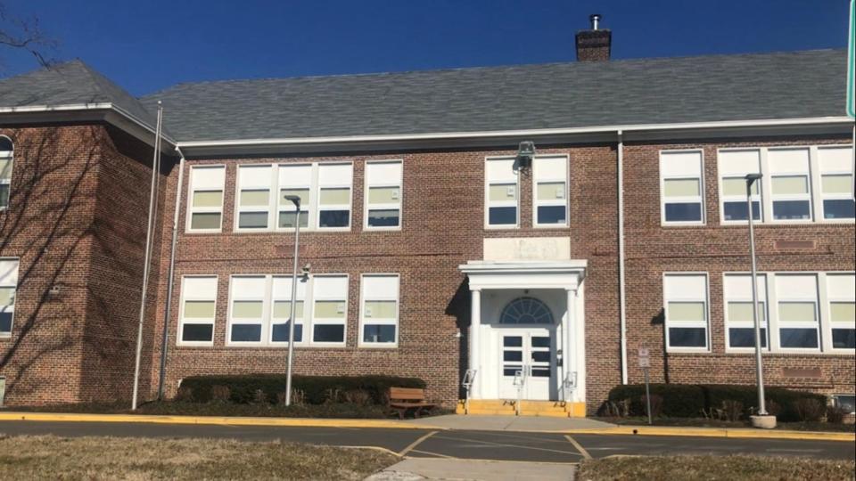 Elizabeth F. Moore School at 1361 Route 77, at School Lane, is an Upper Deerfield School District elementary school. Construction on the two-story building finished in 1923. It was Seabrook School before being renamed for a former principal. PHOTO: Feb. 14, 2024.