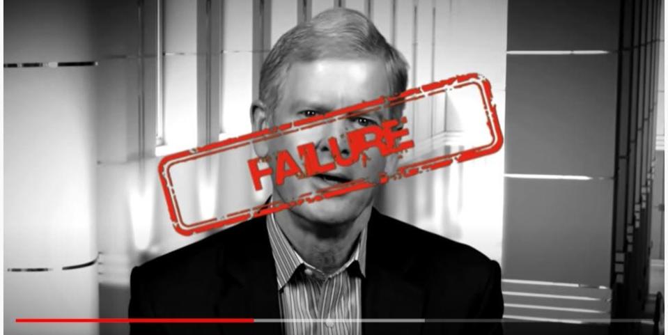 Screenshot from a video protesting P&G's vaccination policy, featuring former CEO David Taylor.