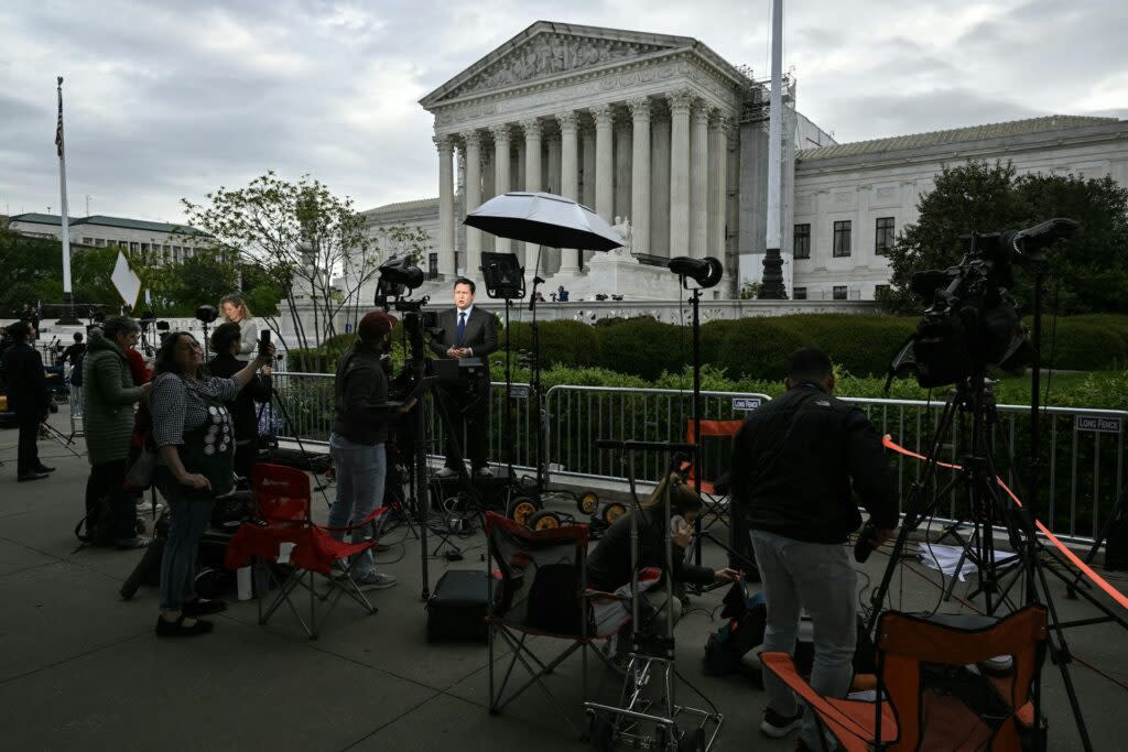 There was a lot of press attention paid to the Trump immunity hearing at the Supreme Court building on April 25, 2024.