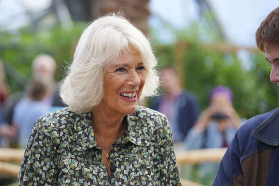 The Duchess of Cornwall during a visit to the Antiques Roadshow at the Eden Project in Bodelva, Cornwall. Picture date: Tuesday September 6, 2022.