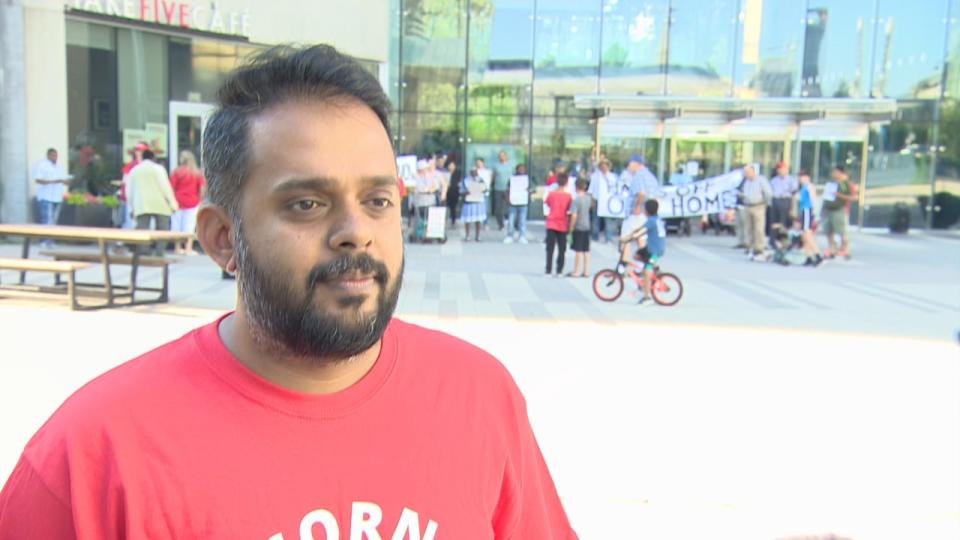  Arun Mulackal, an Elizabeth Manor resident and member of housing advocacy union ACORN, said the rally was his last change to protest. 