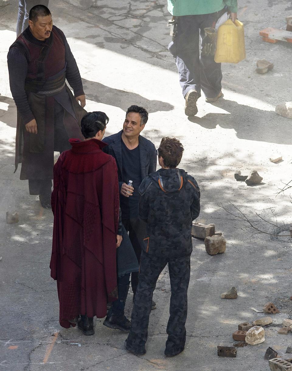 Benedict Cumberbatch and Robert Downey Jr assemble on-set for 'Avengers: Infinity War'