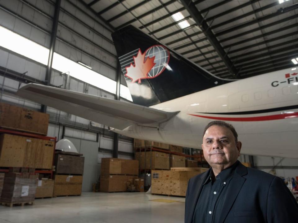  Cargojet chief executive Ajay Virmani at the company’s hangar in Hamilton, Ont.