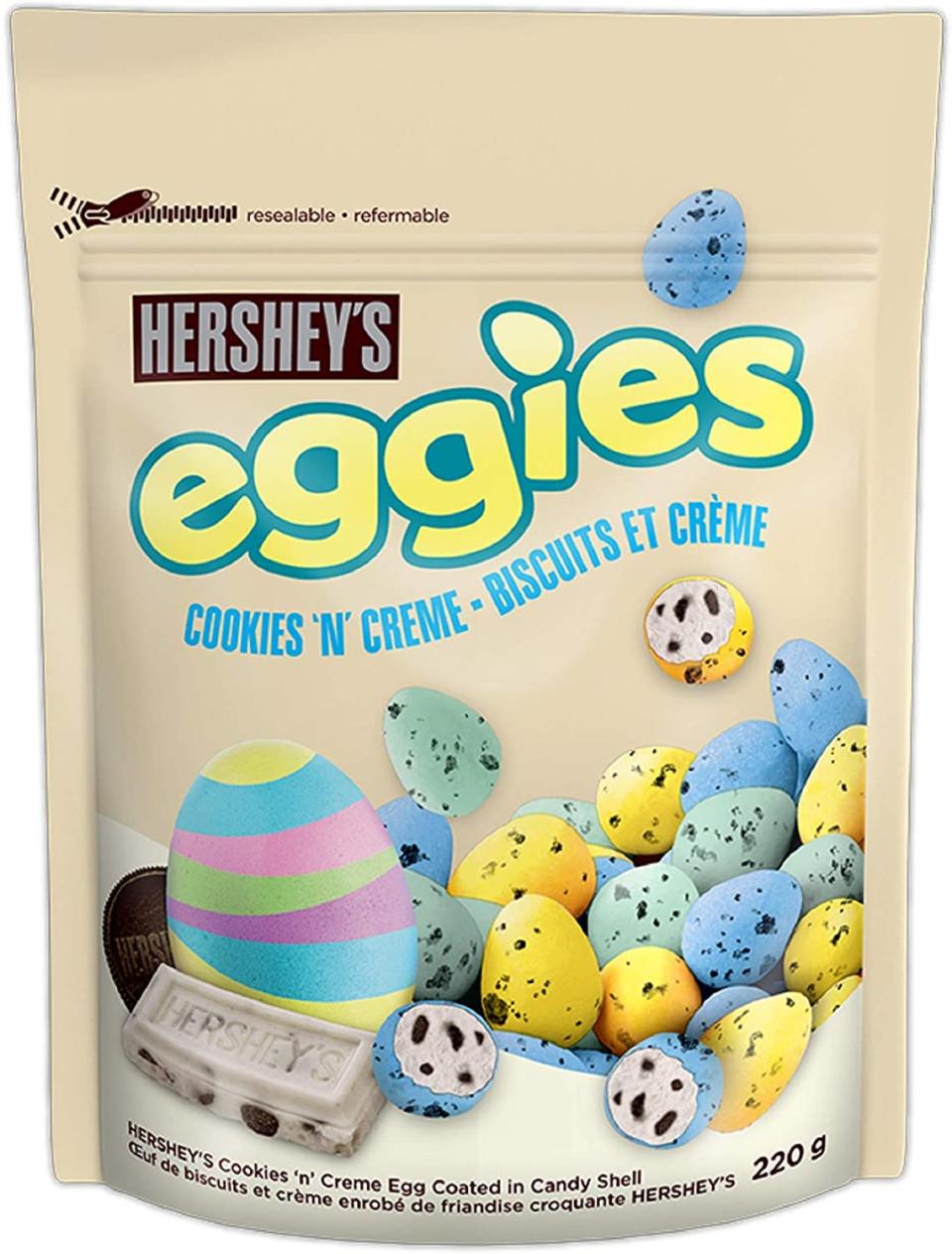 HERSHEY'S EGGIES Easter Chocolate Candy, Cookies 'N' Crème. Image via Amazon.