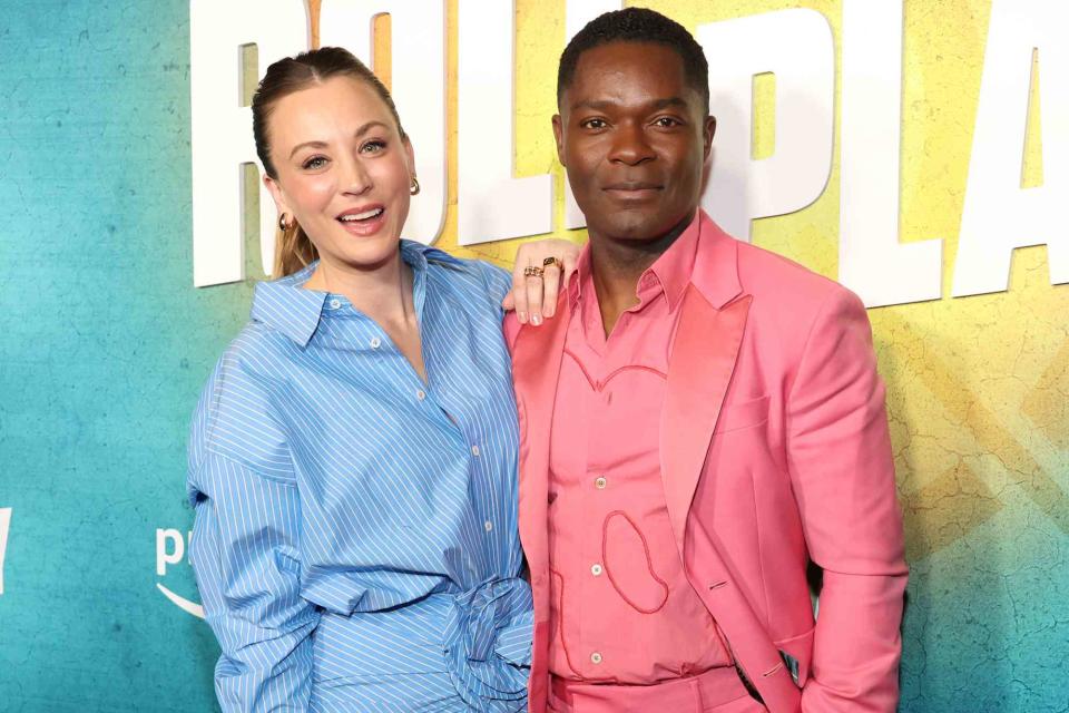 <p>Matt Winkelmeyer/Getty</p> Kaley Cuoco and David Oyelowo