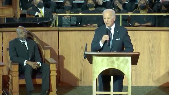 U.S. President Joe Biden delivers sermon at Ebenezer Baptist Church in Atlanta, Georgia. (Photo: YouTube/Ebenezer Baptist Church)