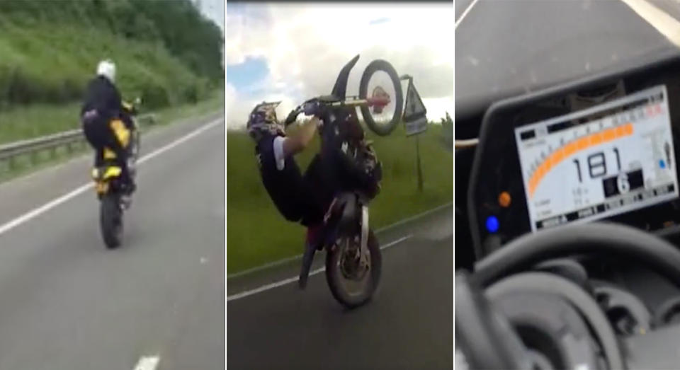 Videos showed Campion driving through red lights, driving on the wrong side of the road, pulling wheelies and speeding in and out of traffic (Nottinghamshire Police)