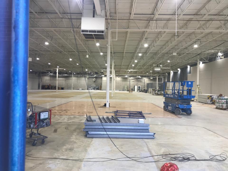 This section of a former Dick's Sporting Goods store in the Union Lake Crossing Shopping Center in Millville is under construction to open in summer 2023 as a Fun City Adventure Park. Fun City is leasing the site, which will be its second location in New Jersey. PHOTO: April 21, 2023.