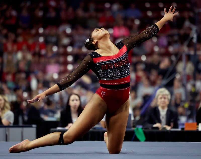 Utah defeated Arizona Friday night behind a season-best road score of 197.875. The Red Rocks have now had their two highest scoring meets of the year in the last three weeks. | Laura Seitz, Deseret News