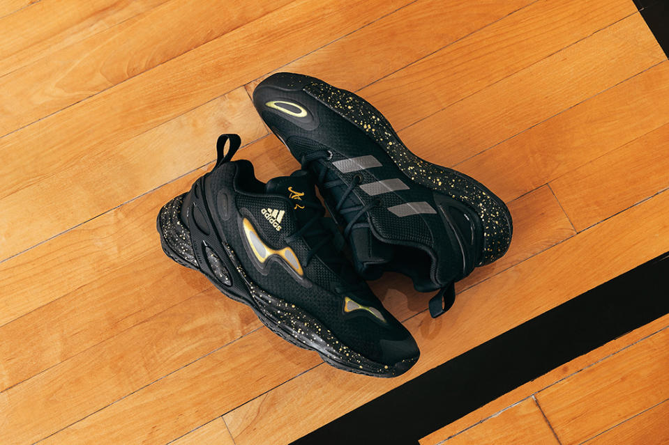 The predominantly black iteration of Candace Parker’s Adidas Exhibit Ace Low. - Credit: Courtesy of Adidas