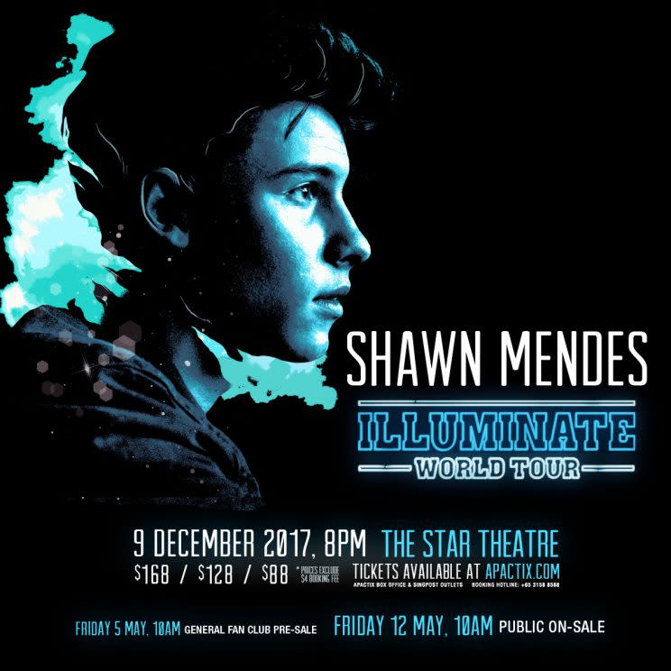 Shawn Mendes' Singapore concert poster (Photo: AEG Presents)