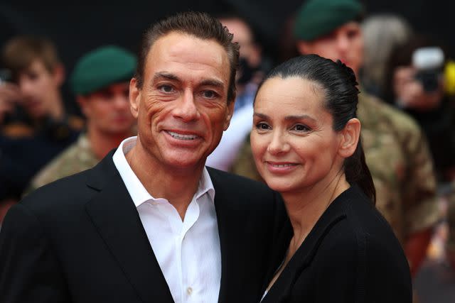 <p>Chris Jackson/Getty</p> Jean-Claude Van Damme and Gladys Portugues