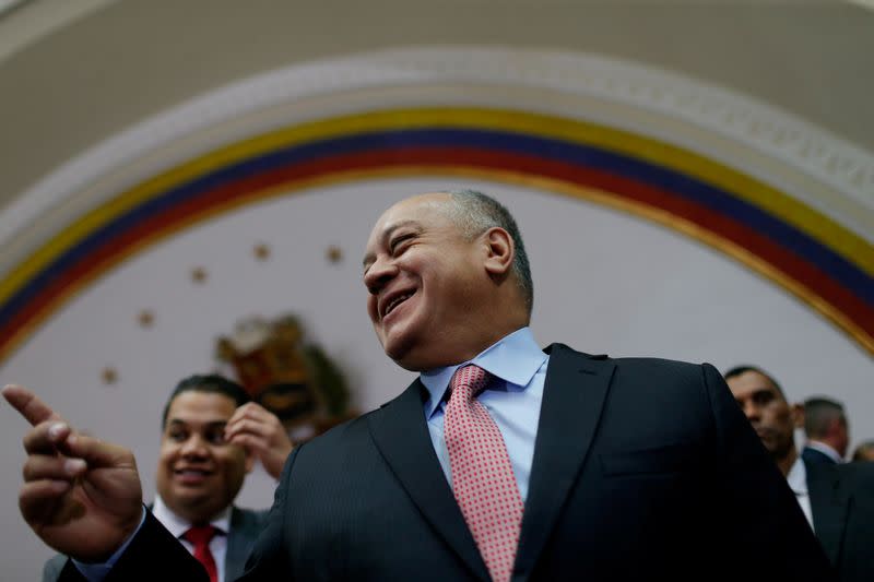 FILE PHOTO: Venezuela's National Constituent Assembly President Diosdado Cabello leaves after a news conference in Caracas