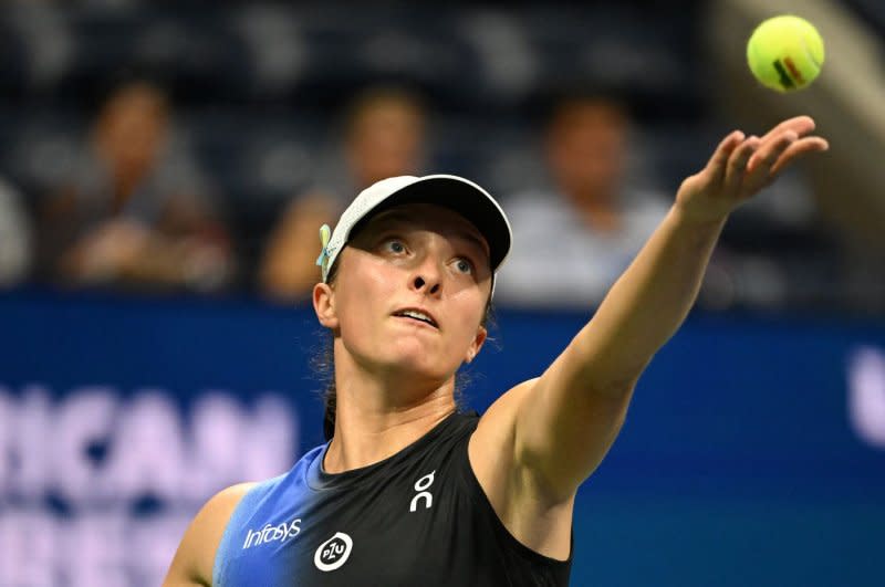 Iga Swiatek (pictured) of Poland lost in straight sets to Ekaterina Alexandrova of Russia in the Round of 16 at the 2024 Miami Open. File Photo by Larry Marano/UPI