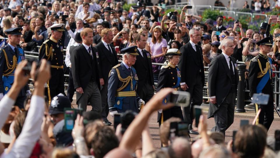 King Charles was joined by siblings Andrew, Anne and Edward (PA)