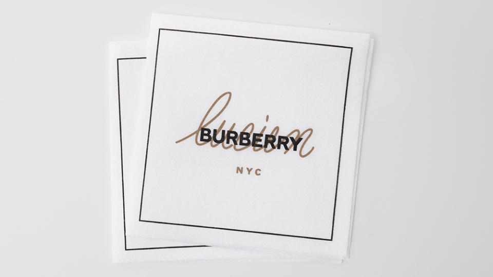 A chic cocktail napkin - Credit: Burberry