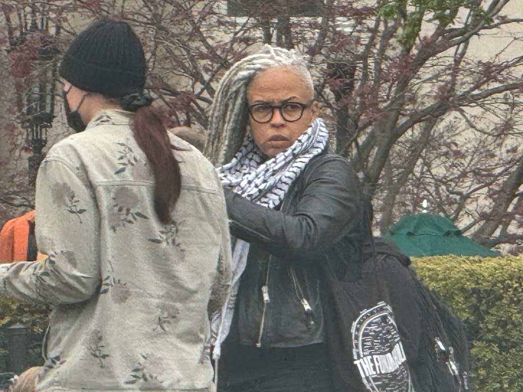 Rodriguez, who was fired from latest teaching gig at Cooper Union, was spotted at the protest chatting with young demonstrators. Robert Miller