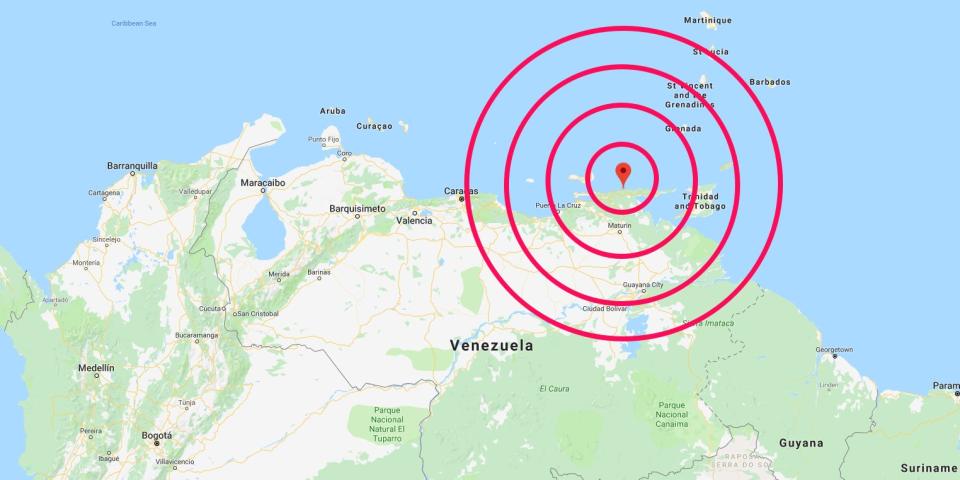 venezuela earthquake map