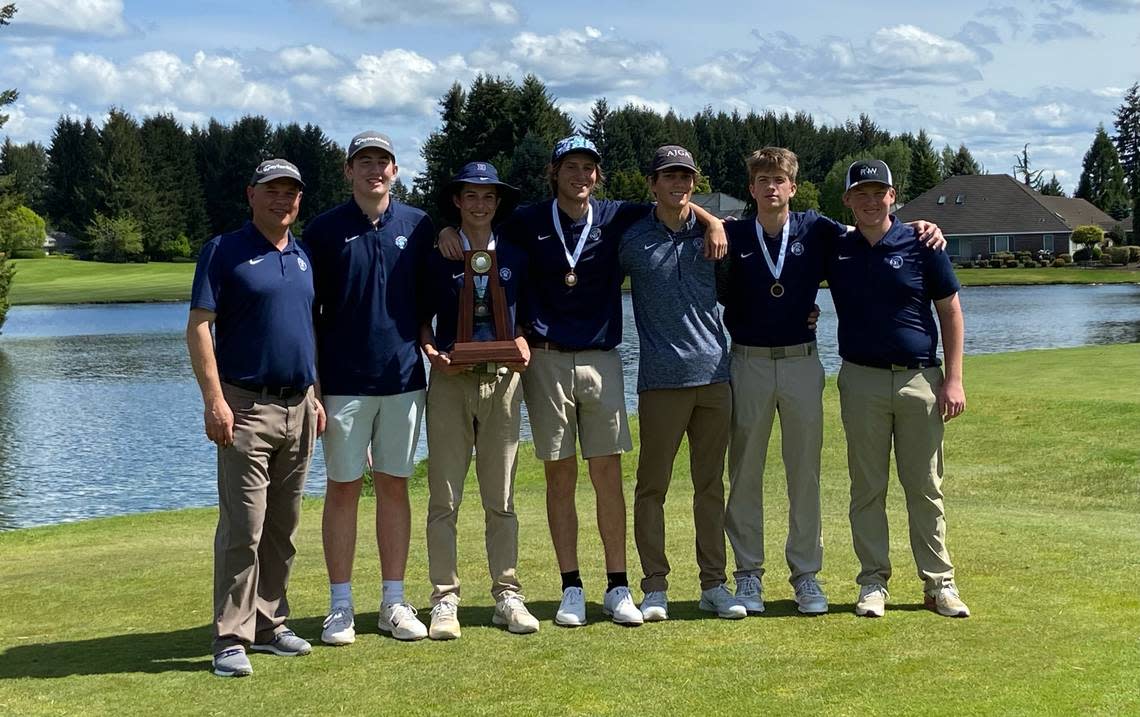 The Bellarmine Prep boys golf team won the Class 4A state team title on Wednesday, May 25, 2022 at the Indian Summer Country Club in Olympia, Wash.