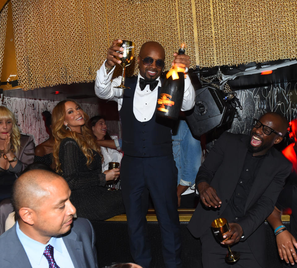 Mariah Carey, Jermaine Dupri and Brian-Michael Cox celebrate So So Def 25 and Songwriters Hall of Fame Induction at GoldBar. Toasted by Moet & Chandon on June 14, 2018 in New York City.