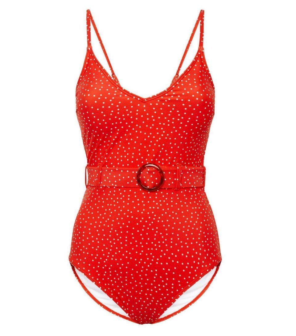 Red Spot Belted Swimsuit, £25.99, New Look: 