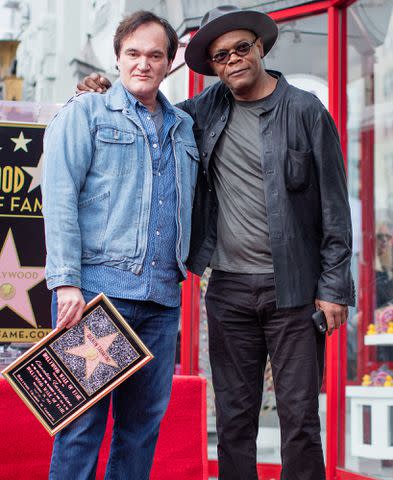 <p>Mark Davis/Getty Images</p> Quentin Tarantino (left) and Samuel L. Jackson in 2015