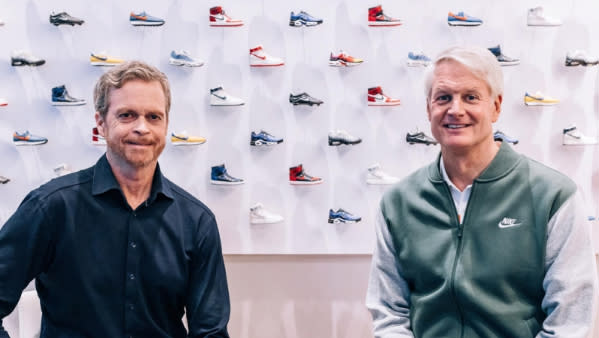 Nike 的 Mark Parker（左） 正式辭去 Nike 執行長，接班人為電商老將 John Donahoe（右）。 (來源：NIKE官網) 