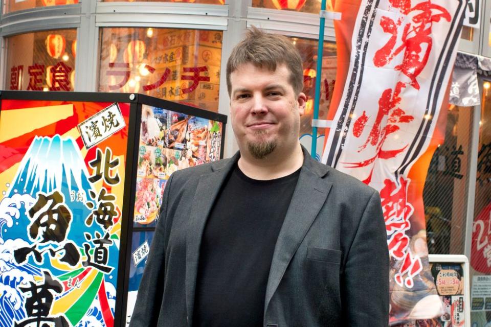 Kim Nilsson, the software engineer who cracked the Mt. Gox case, standing on the street near Shinjuku Station in Tokyo.