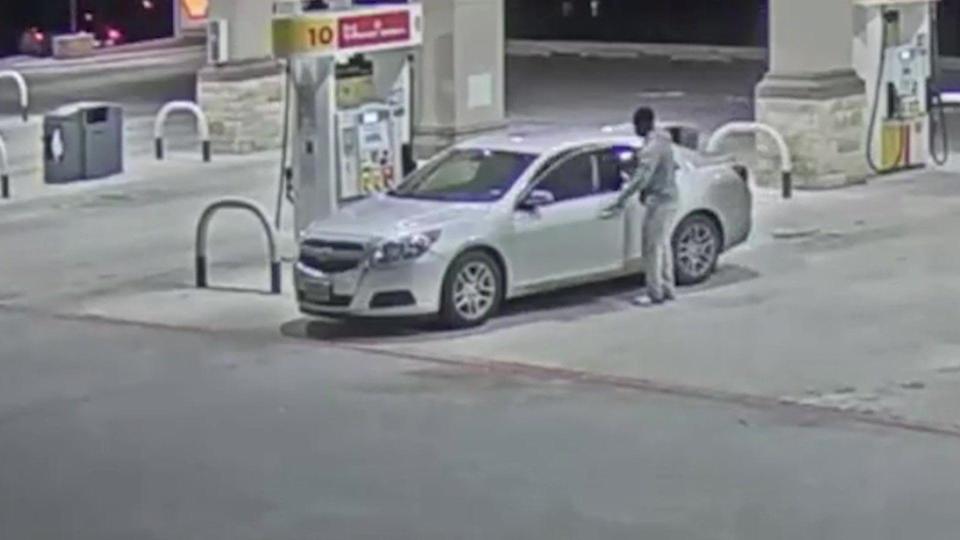 On Feb. 28, 2019, after a heated argument with his wife, Andre McDonald says he left the house to cool off. He is seen on surveillance video at a gas station. / Credit: Bexar County District Courts