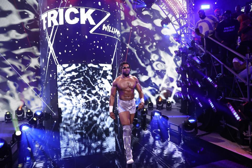 Trick Williams enters the ring during a taping of WWE's NXT.