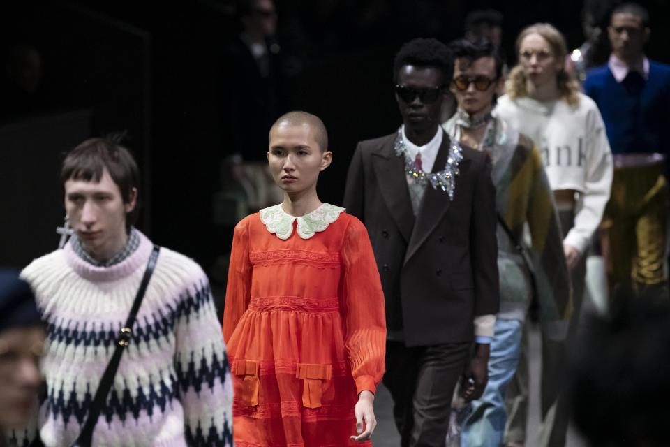 <p>GUCCI Fall/Winter 2020/2021 Runway during Milan Fashion Week MenÄôs January 2020 – Milan, Italy 14/01/2020 | usage worldwide Photo by: Ik Aldama/picture-alliance/dpa/AP Images</p>
