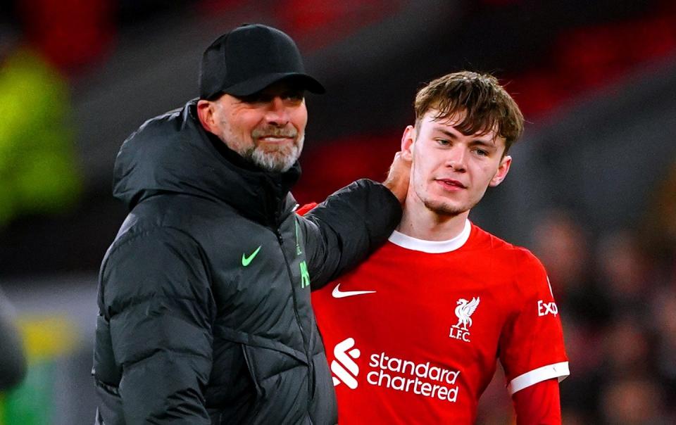 Jurgen Klopp has handed Conor Bradley his first Premier League start