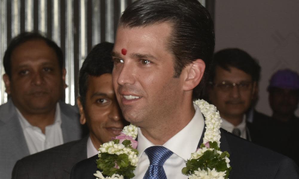 Donald Trump Jr attends an event at Trump Tower in Mumbai during his visit to India.