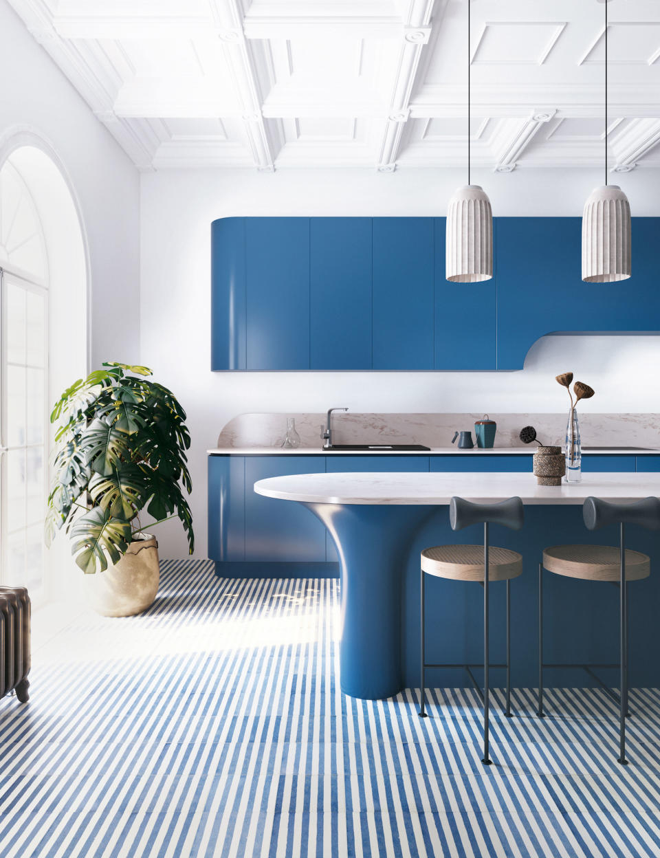<p> Blue kitchen ideas are a tried-and-tested color pairing that works beautiful in both country and modern kitchens.  </p> <p> Blue room ideas are perfectly suited to kitchens. It may be bold but this deep blue tone is timeless and simple to use. This shade sits happily with other hues of the color for a harmonious, layered look and is beautifully offset with pale tones and warm neutrals, as well as stark white or black.  </p> <p> Think about incorporating rough, touch finishes, too. Schemes with intense, solid color demand texture, like raw wood, battered metal, distressed paintwork and linen to introduce a laid-back element. </p>