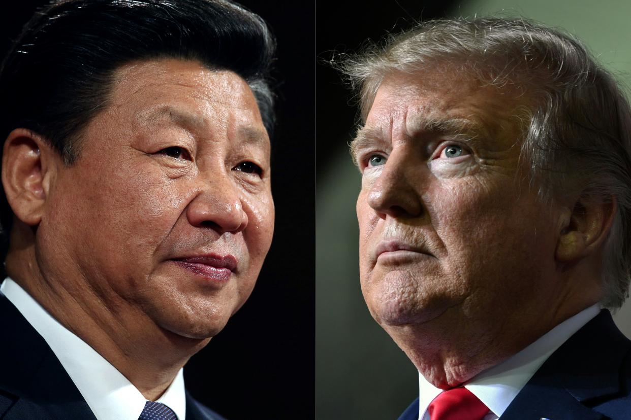 (COMBO) This combination of pictures created on May 14, 2020 shows recent portraits of   China's President Xi Jinping (L) and US President Donald Trump. - US President Donald Trump said on May 14, 2020, he is no mood to speak with China's Xi Jinping, warning darkly he might cut off ties with the rival superpower over its handling of the coronavirus pandemic. "I have a very good relationship, but I just -- right now I don't want to speak to him," Trump told Fox Business. (Photos by Dan Kitwood and Nicholas Kamm / various sources / AFP) (Photo by DAN KITWOOD,NICHOLAS KAMM/AFP via Getty Images)