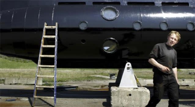 Peter “Rocket” Madsen with the Nautilus at its 2008 launch. Source: AP