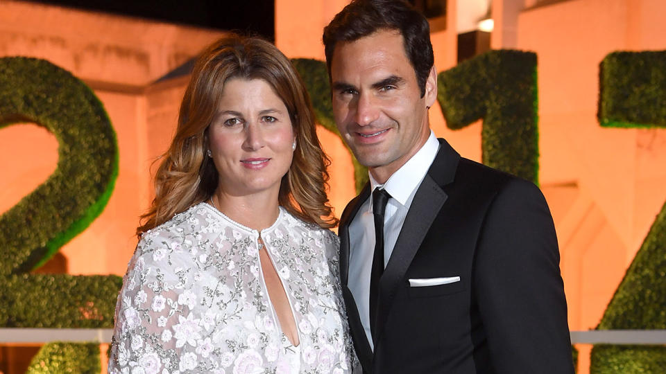 Roger Federer and wife Mirka, pictured here at the 2017 Wimbledon Winners Dinner. 