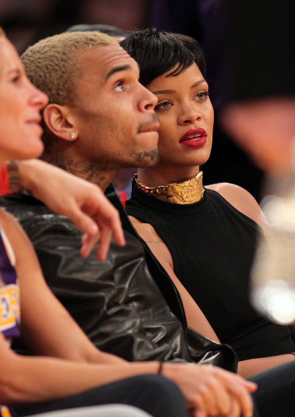 Chris Brown And Rihanna At Basketball Game